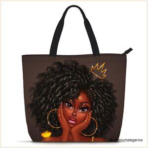 Large Tote Bag with Zipper Closure for Laptop Work Travel Gym